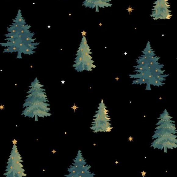 NYE Kyte Dark Navy and Green Twinkle Tree Print Pajama Set size L - Picture 7 of 15